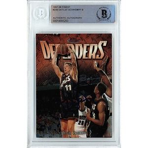 Detlef Schrempf Sonics Autographed '97 Topps Finest Basketball Card Beckett Slab